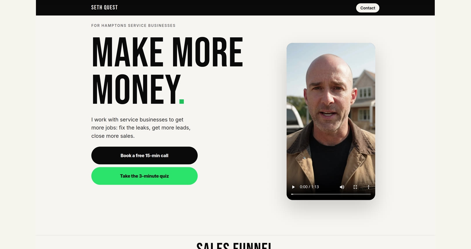 VSL for MORE landing page