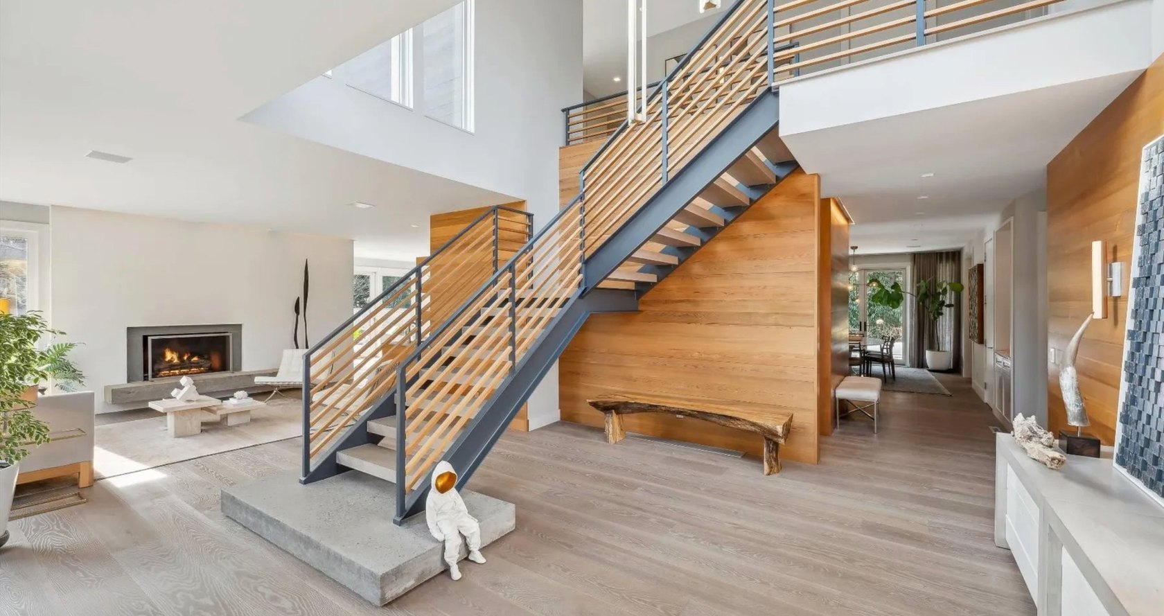 $7M Hamptons listing — staircase and great room